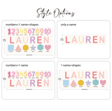 Personalized Baby Name Puzzle with Shapes and Numbers for Kids
