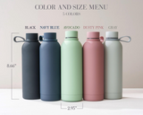 Engraved Tumbler with Strap Personalized Custom Water Bottle