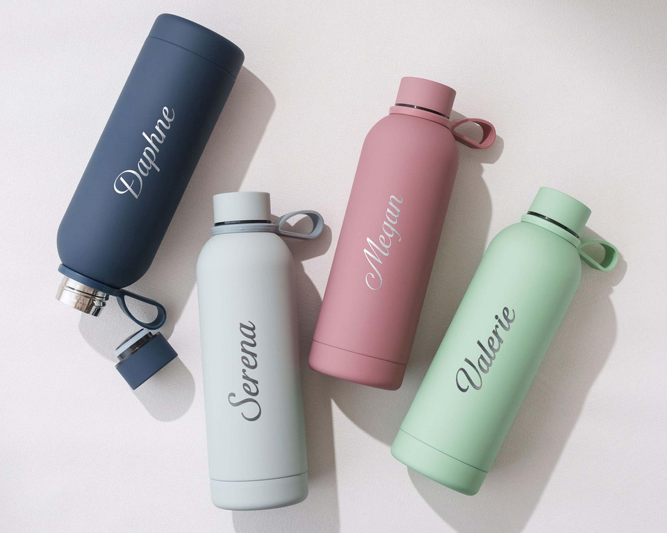 Engraved Tumbler with Strap Personalized Custom Water Bottle