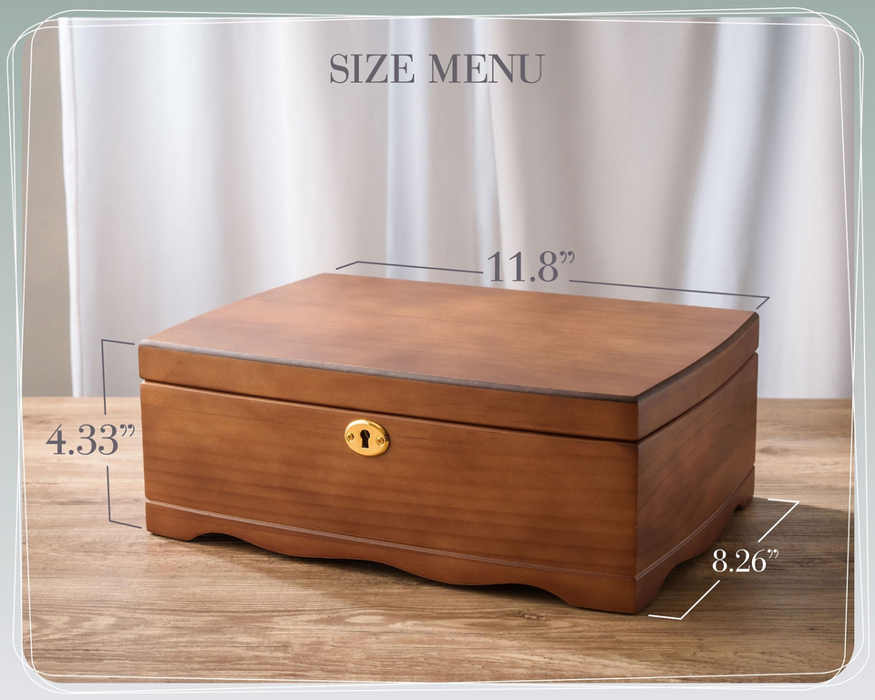 Custom Engraved Wooden Jewelry Box Personalized Gift for Her