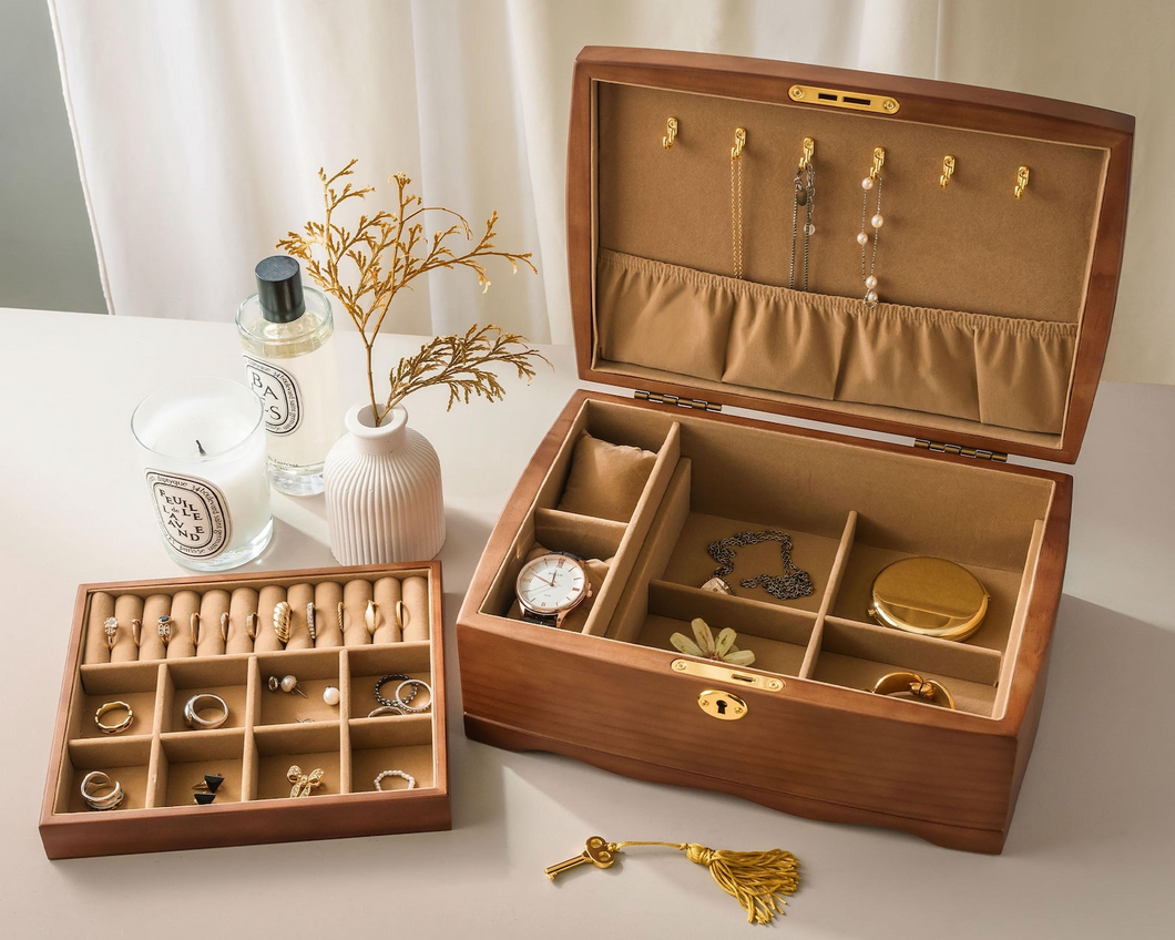 Custom Engraved Wooden Jewelry Box Personalized Gift for Her