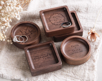 Custom Wooden Ring Dish Personalized Jewelry Holder