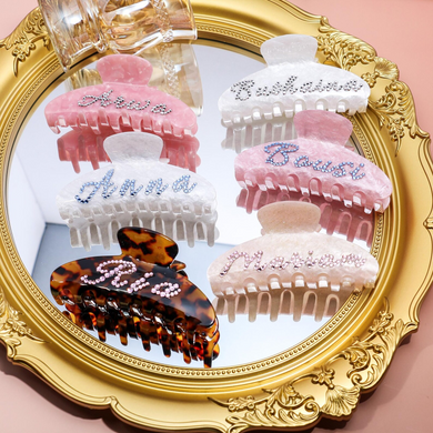 Personalized Rhinestone Name Hair Claw Clip Gift