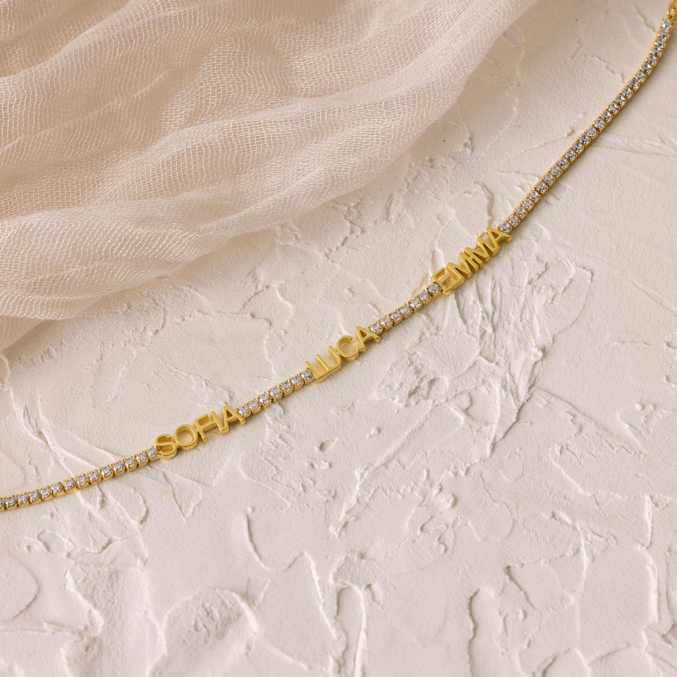 Personalized Multiple Name Tennis Bracelet Gift