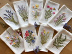 Embroidered Linen Napkins Wildflower Bouquet Design Set