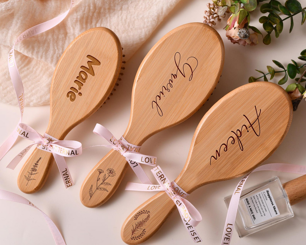 Personalized Engraved Wooden Comb Gift