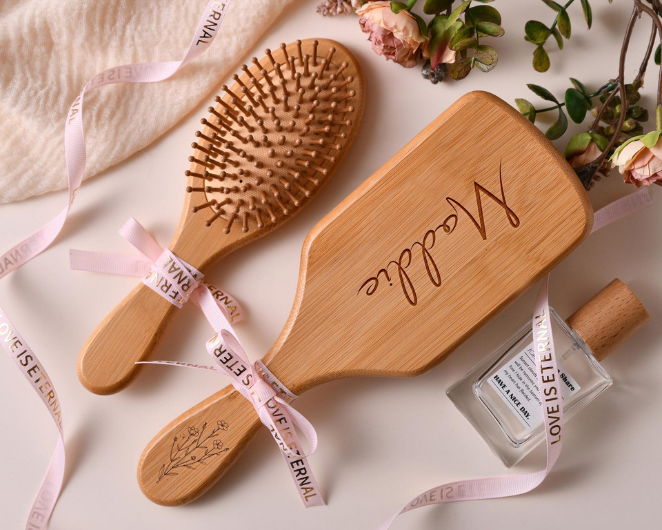 Personalized Engraved Wooden Comb Gift