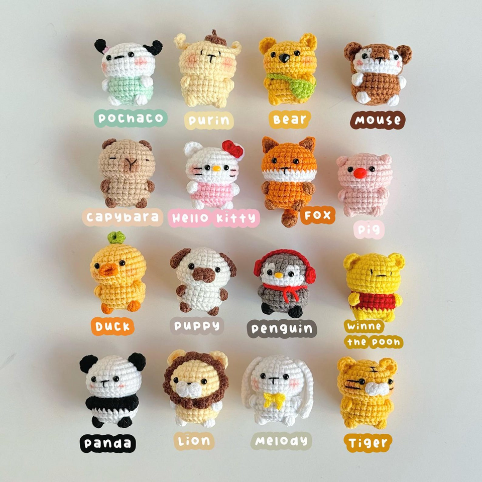 Cute Handmade Crochet Animal Keychains Amigurumi Bag Charms