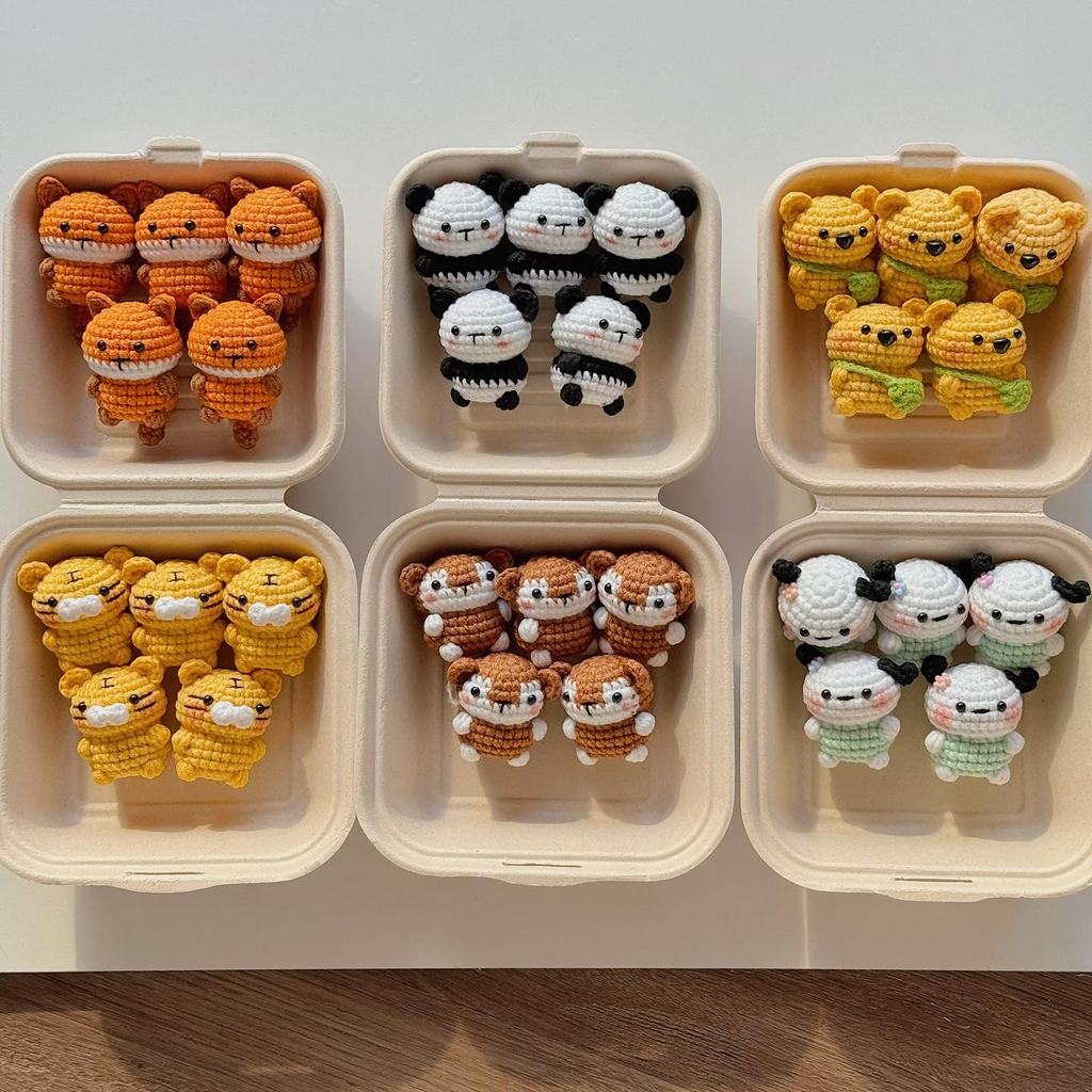 Cute Handmade Crochet Animal Keychains Amigurumi Bag Charms