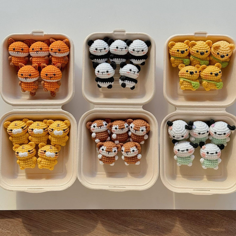 Cute Handmade Crochet Animal Keychains Amigurumi Bag Charms