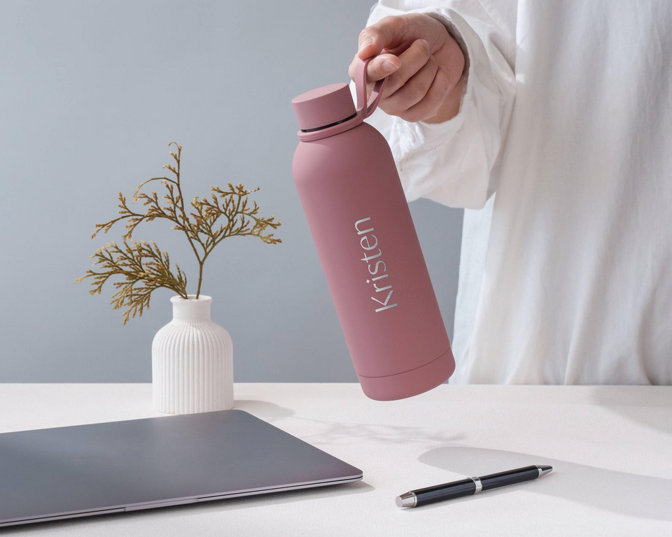 Engraved Tumbler with Strap Personalized Custom Water Bottle