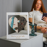 Personalized Heart Puzzle Map Wall Art for Newlyweds