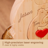 Custom Wooden Bear Family Puzzle Personalized Name Gift