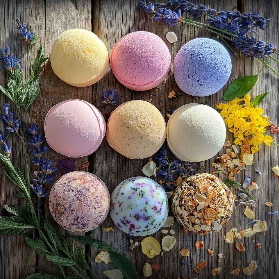 Bathbomb Set, Shower favors, Natural Skincare Gift Box, Vegan Bath Product, Bath Fizzies