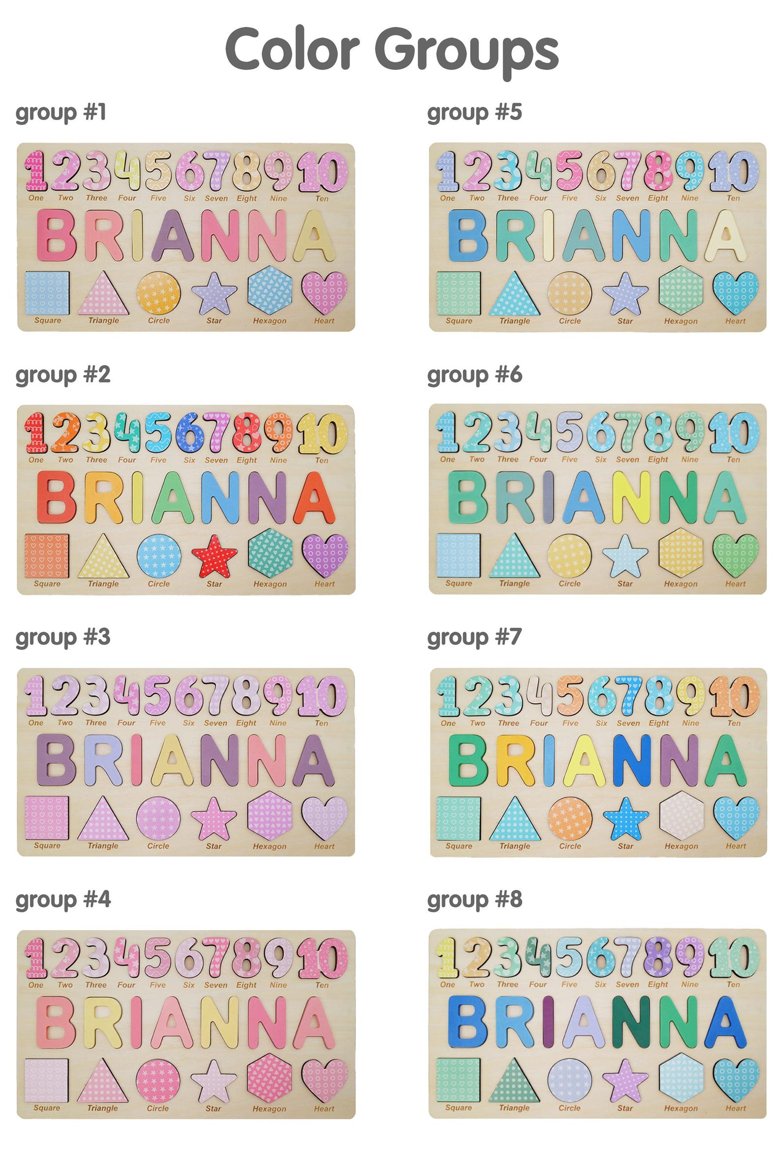 Personalized Baby Name Puzzle with Shapes and Numbers for Kids