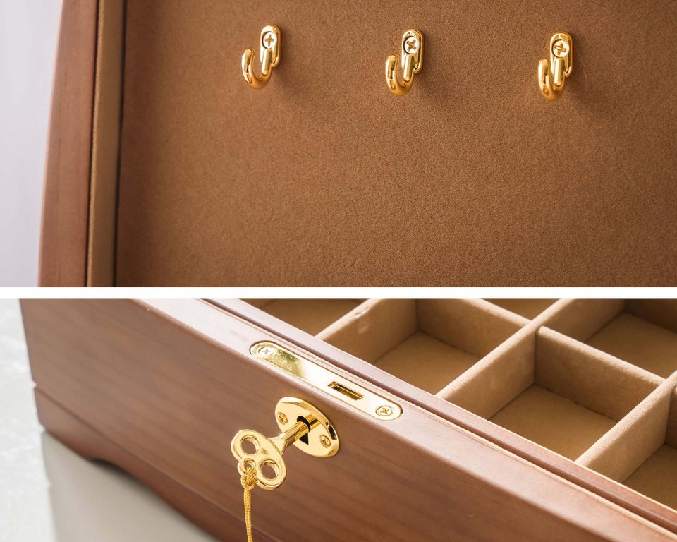 Custom Engraved Wooden Jewelry Box Personalized Gift for Her