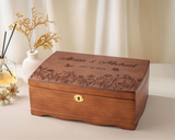 Custom Engraved Wooden Jewelry Box Personalized Gift for Her