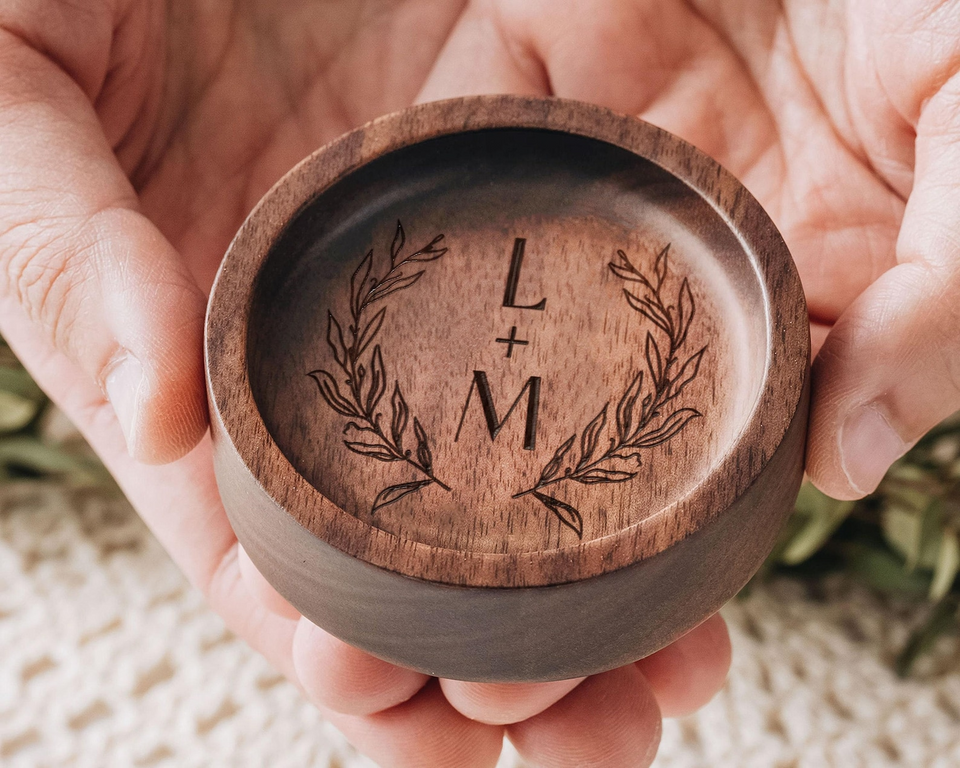 Custom Wooden Ring Dish Personalized Jewelry Holder