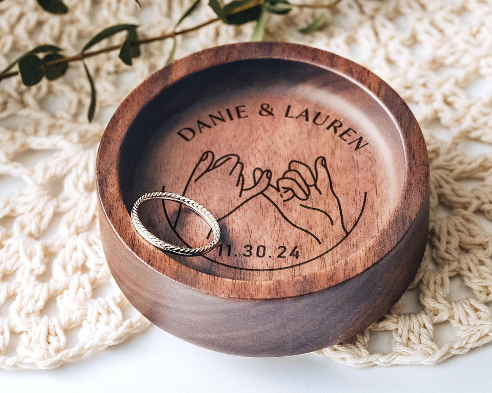 Custom Wooden Ring Dish Personalized Jewelry Holder