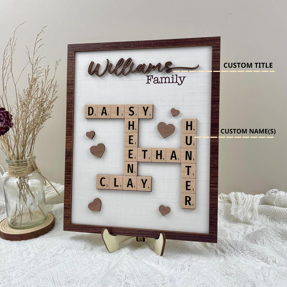 Personalized Scrabble Family Puzzle Sign