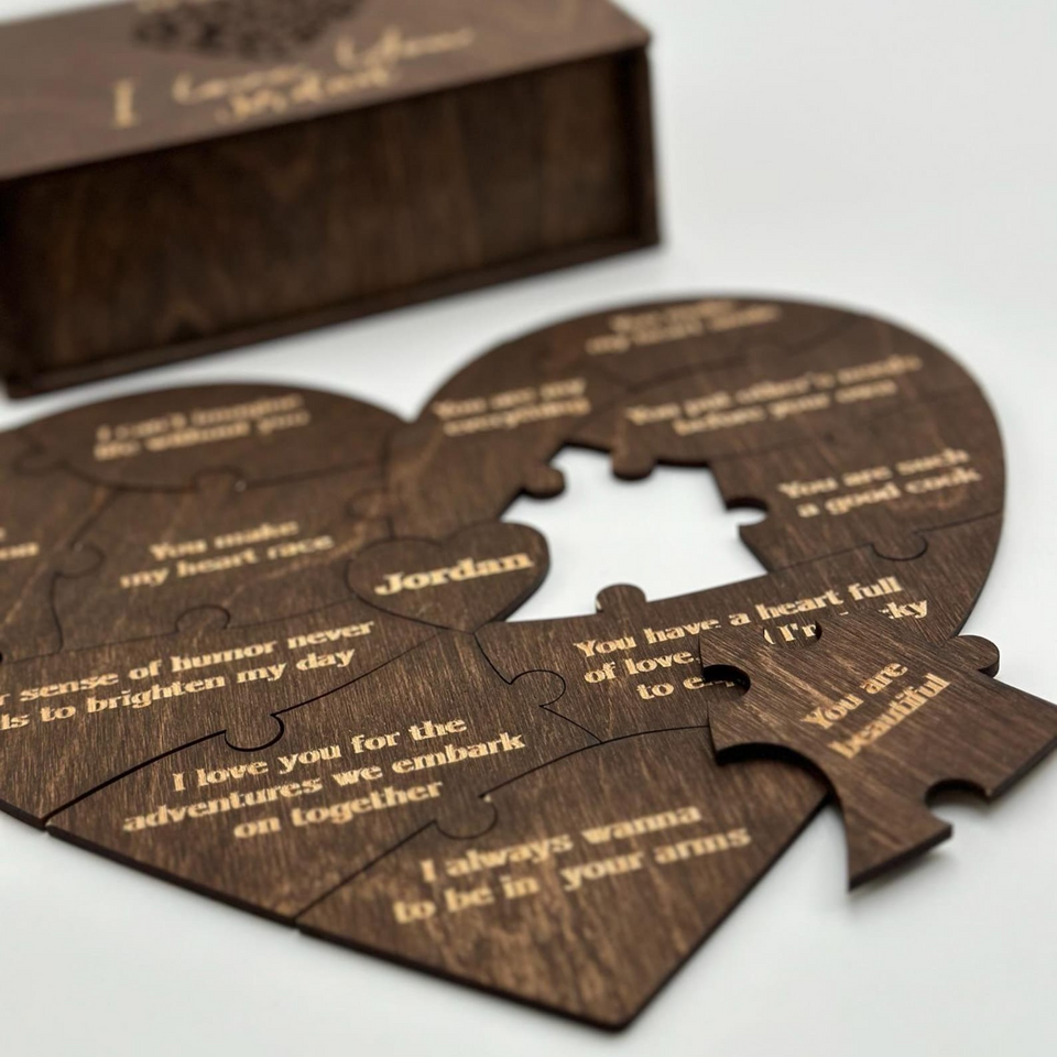 Personalized "Reasons I Love You" Wooden Puzzle Gift