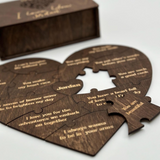Personalized "Reasons I Love You" Wooden Puzzle Gift
