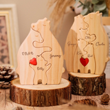 Custom Wooden Bear Family Puzzle Personalized Name Gift