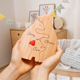 Custom Wooden Bear Family Puzzle Personalized Name Gift