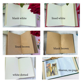 Personalized Hand Embroidered Fabric Journal Notebook