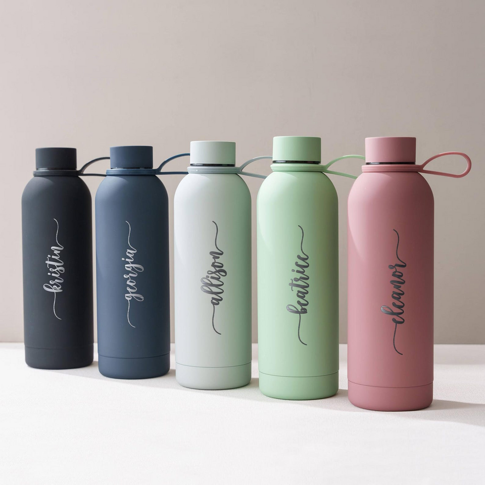 Engraved Tumbler with Strap Personalized Custom Water Bottle
