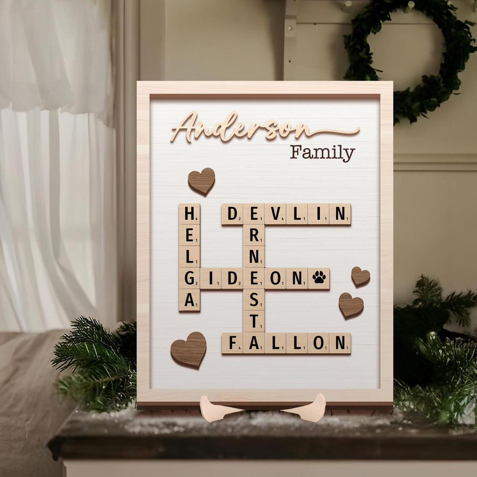 Personalized Scrabble Family Puzzle Sign