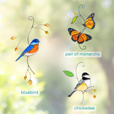 Hummingbird Stained Glass Flower Suncatcher Window Decor