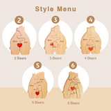 Custom Wooden Bear Family Puzzle Personalized Name Gift