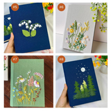 Personalized Hand Embroidered Fabric Journal Notebook