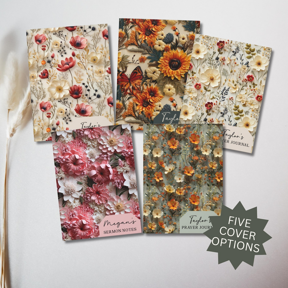 Personalized Prayer Journal for Women Wildflower Cover