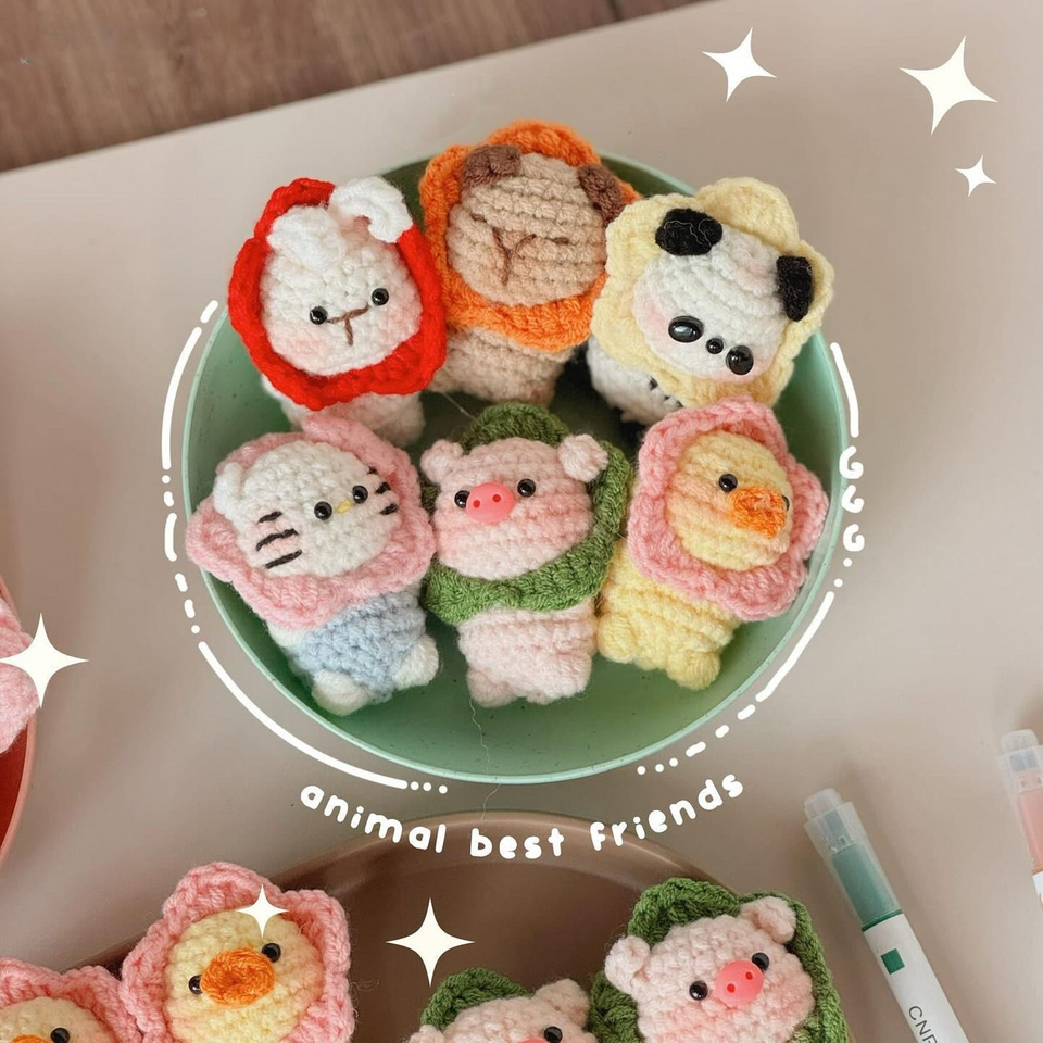 Cute Handmade Crochet Animal Keychains Amigurumi Bag Charms