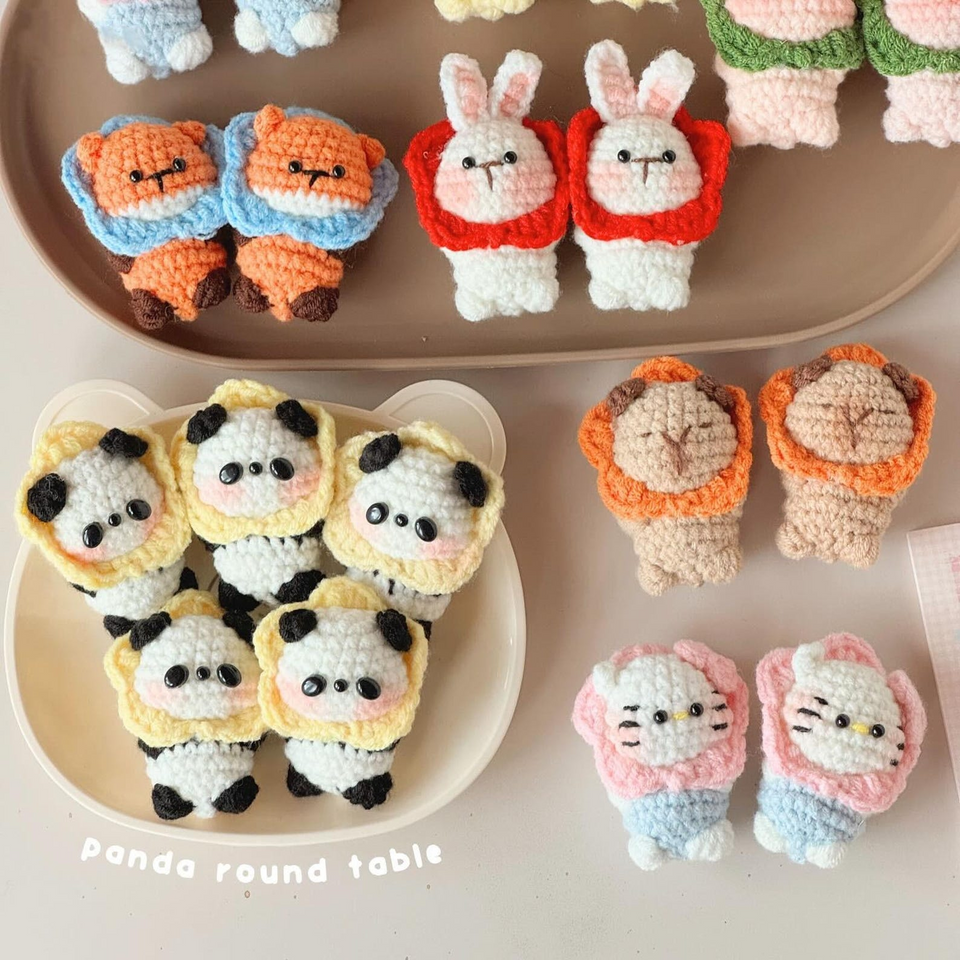 Cute Handmade Crochet Animal Keychains Amigurumi Bag Charms