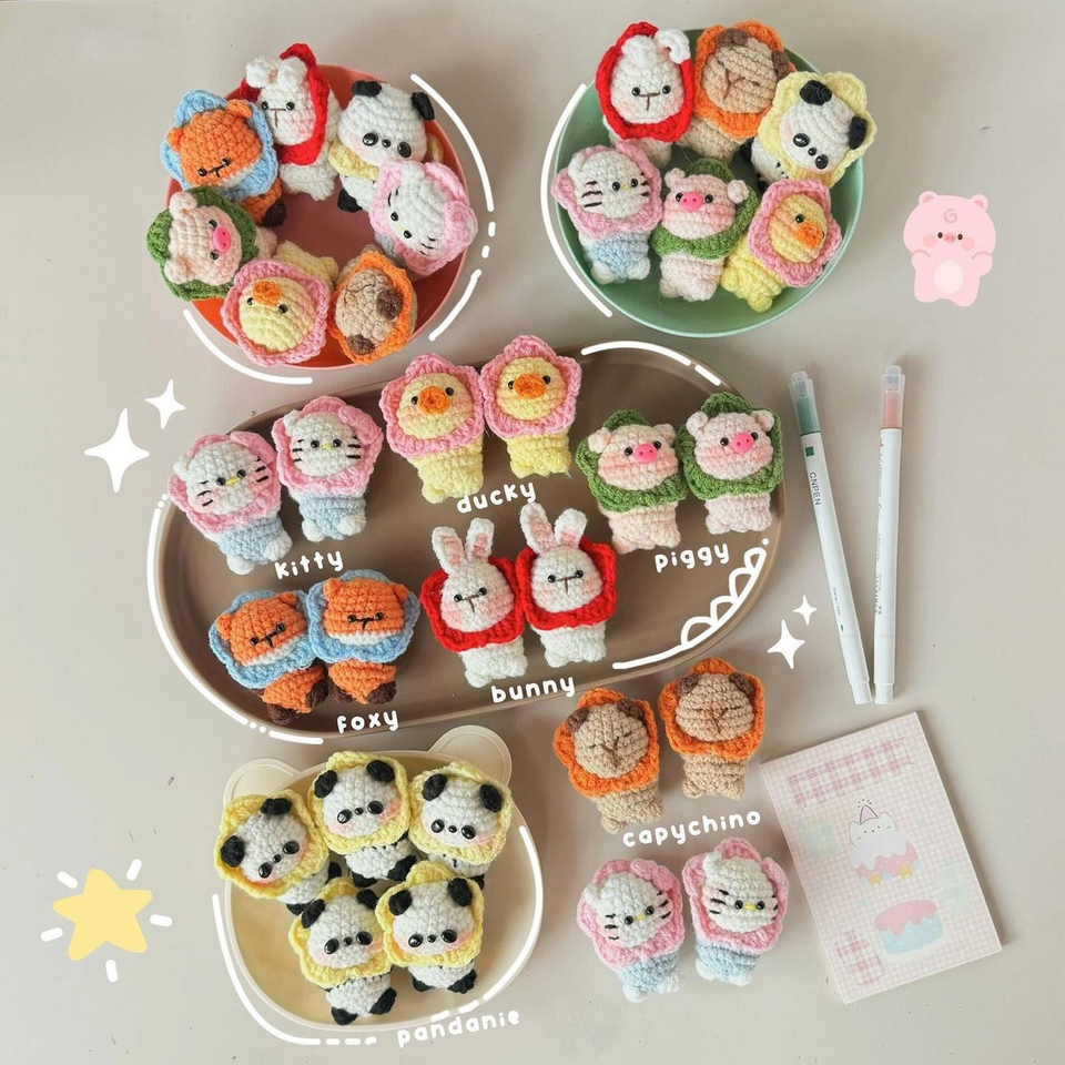 Cute Handmade Crochet Animal Keychains Amigurumi Bag Charms