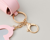 Personalized Birth Flower Lipstick Keychain Case