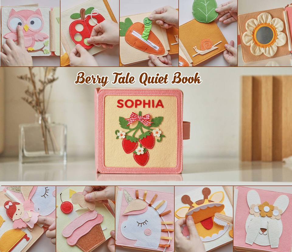 Personalized Handmade Felt Quiet Book for Baby