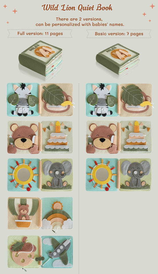 Personalized Handmade Felt Quiet Book for Baby