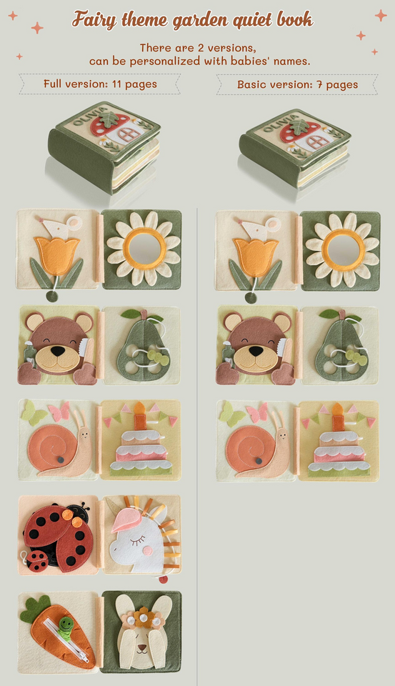 Personalized Handmade Felt Quiet Book for Baby