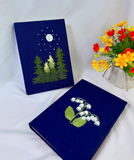 Personalized Hand Embroidered Fabric Journal Notebook