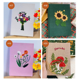 Personalized Hand Embroidered Fabric Journal Notebook