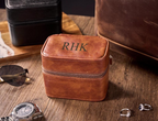 Personalized Leather Watch Travel Case