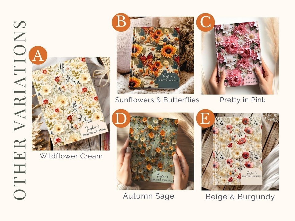 Personalized Prayer Journal for Women Wildflower Cover