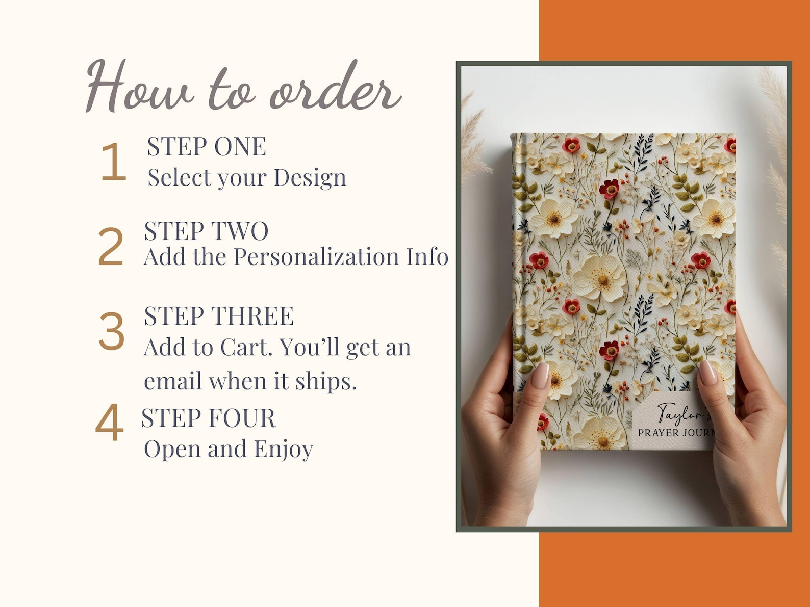 Personalized Prayer Journal for Women Wildflower Cover