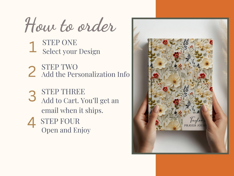 Personalized Prayer Journal for Women Wildflower Cover