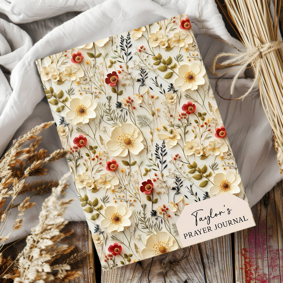 Personalized Prayer Journal for Women Wildflower Cover
