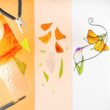 Hummingbird Stained Glass Suncatcher Flower Window Decor